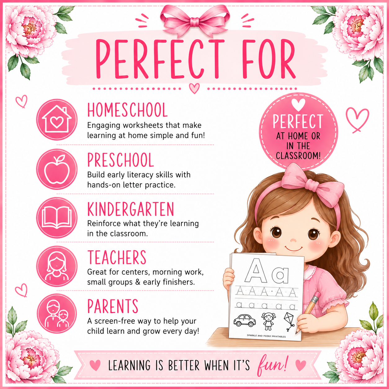 Alphabet Tracing Workbook Printable | Preschool Handwriting Practice | ABC Learning Worksheets | Homeschool Printable PDF | Kindergarten Writing Practice