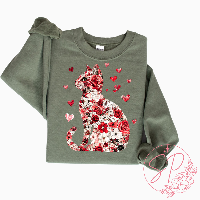 My cat is my valentine graphic crewneck