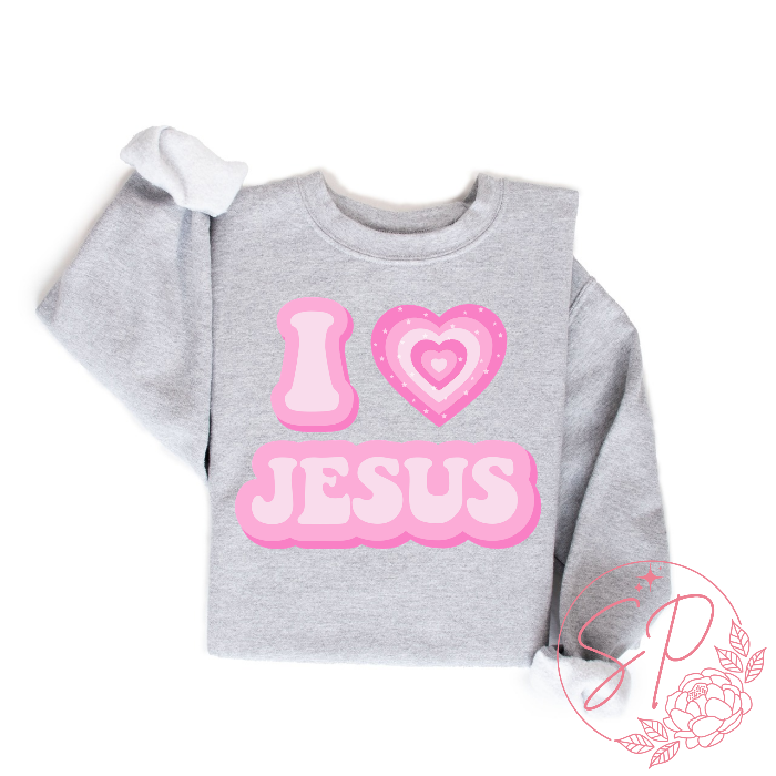 I love Jesus graphic crewneck
