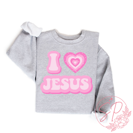 I love Jesus graphic crewneck