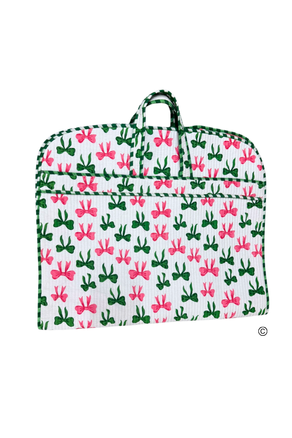 SC - Southern Belle Pink and Green Bow Garment Bag