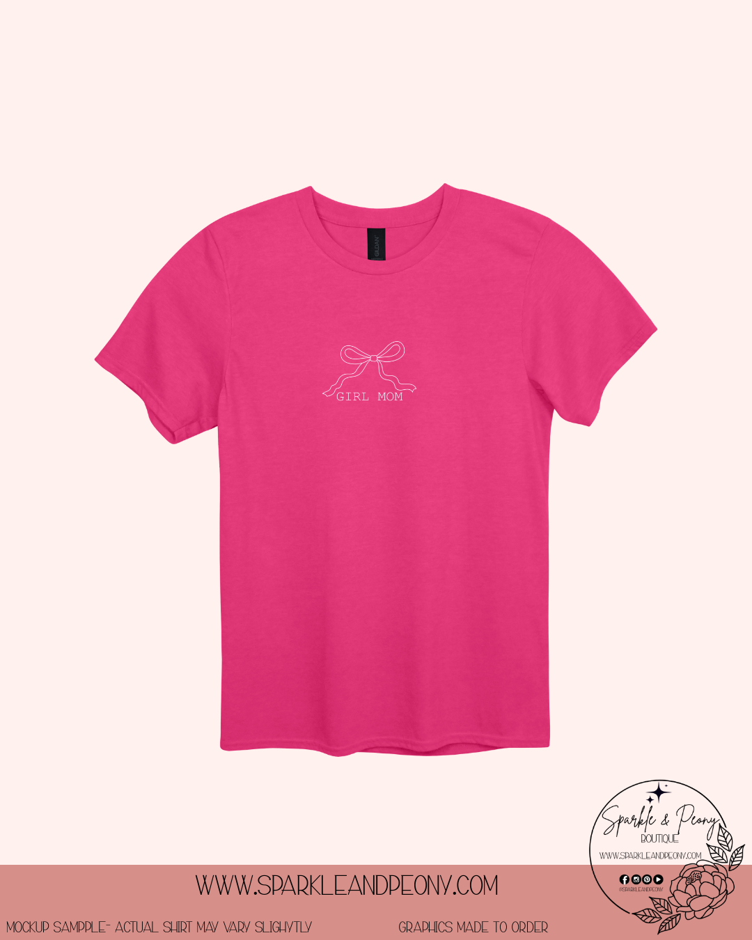 girl mom bow graphic tee