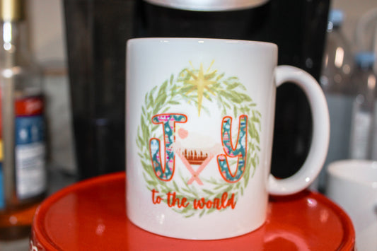 Joy to the world nativity- bloom 15 oz coffee mug