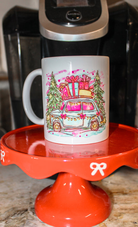 Dashing through the snow shopping small- bloom 15 oz coffee mug