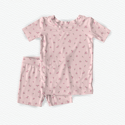 Dainty Floral Bamboo Shorts Set