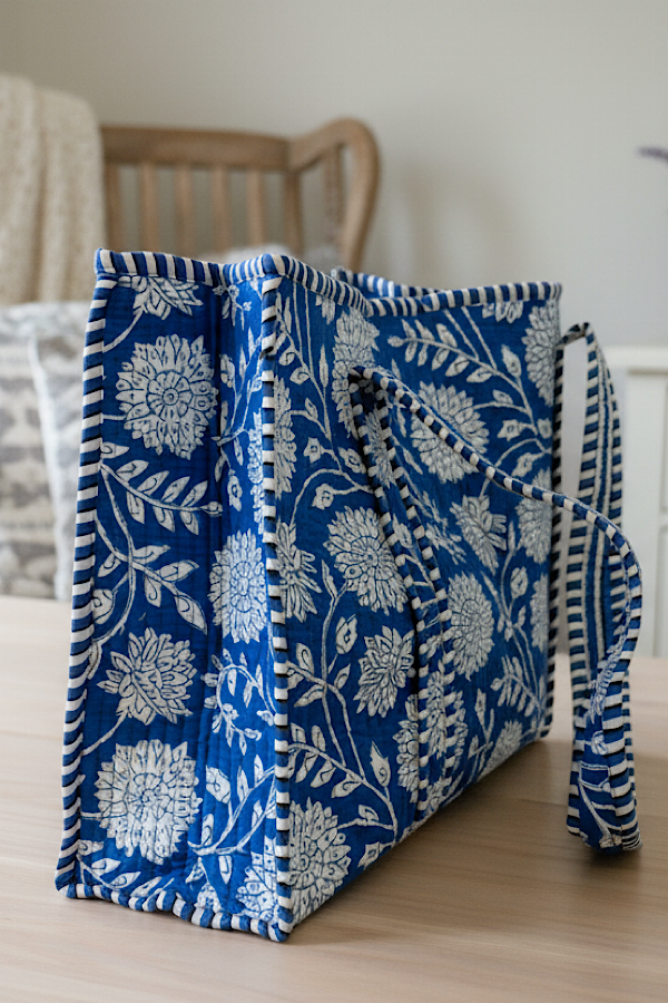 SC - Melody Blue and White Floral Tote Bag