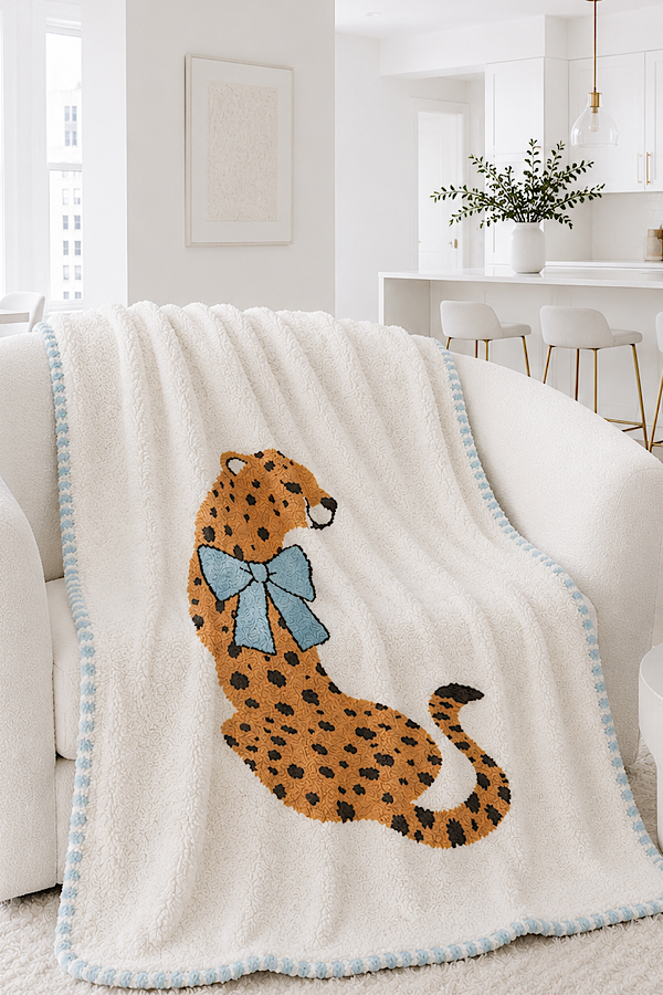 SC - ETA 8/24-9/7 Stay Wild Blue Child Cheetah Blanket©