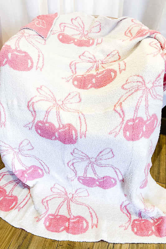 SC - Pink Cherries Luxury Blanket