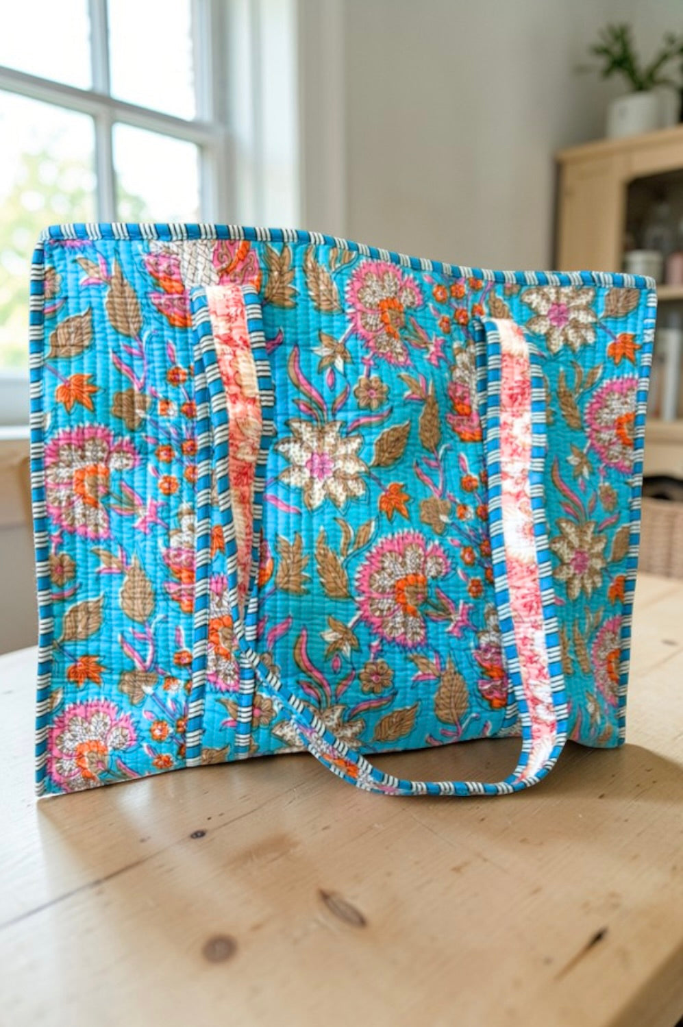 SC - Beck Bright Blue Floral Tote Bag