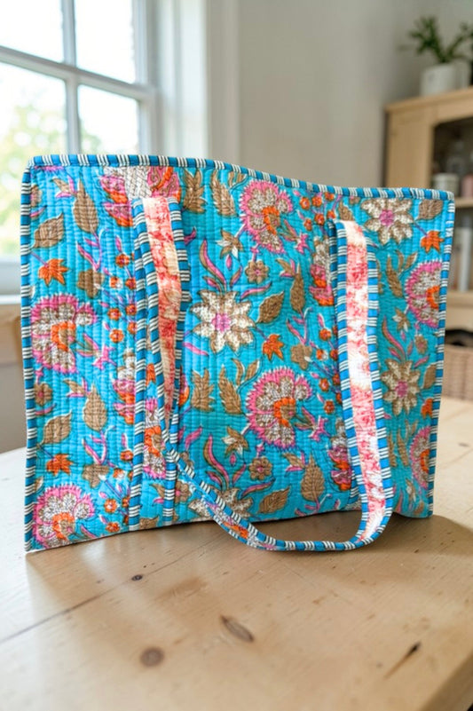 SC - Beck Bright Blue Floral Tote Bag