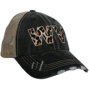 WV women's trucker hat- leopard print