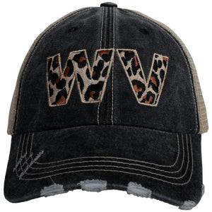 WV women's trucker hat- leopard print