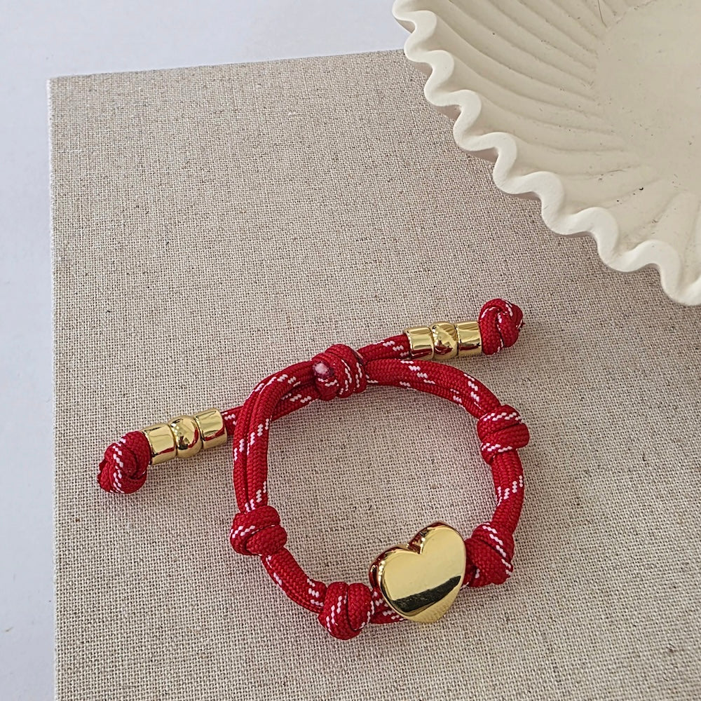 Knotty Cord Heart Bracelet - WATERPROOF