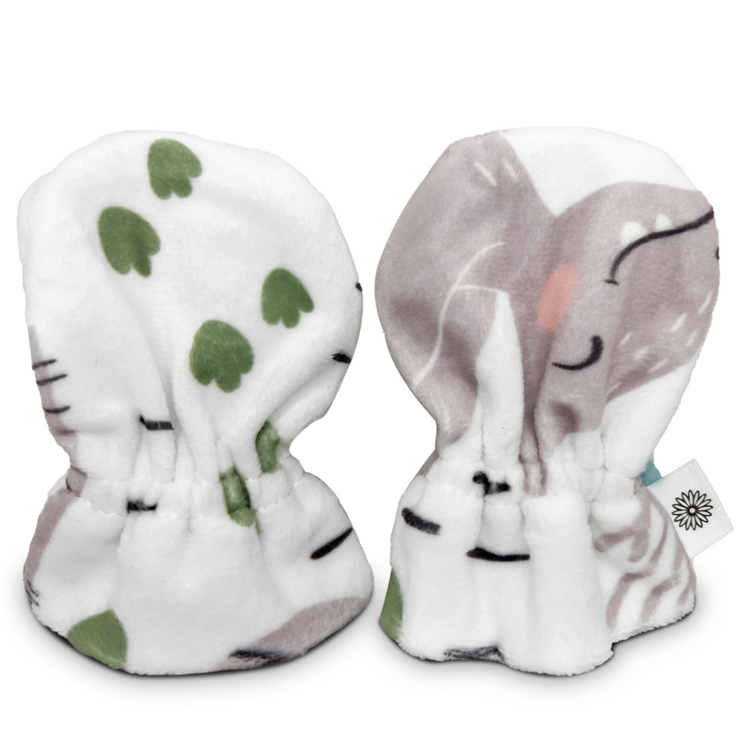 Stay-On Baby Mittens with Silicone Grip - Baby Dino No Scratch Mittens for Newborns 0-6 Months