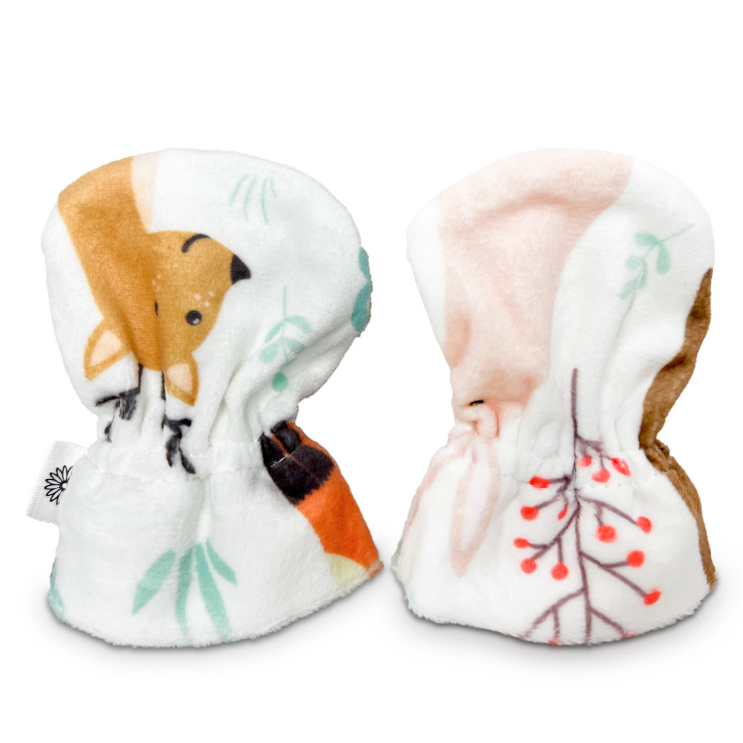 Stay-On Baby Mittens with Silicone Grip - Wild Animals No Scratch Mittens for Newborns 0-6 Months
