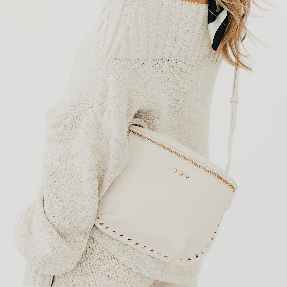 Pebbled Sabrina Studded Bum Bag