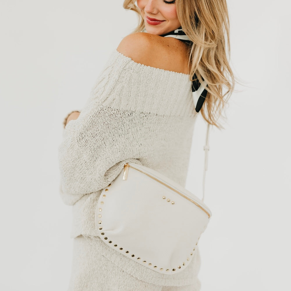 Pebbled Sabrina Studded Bum Bag
