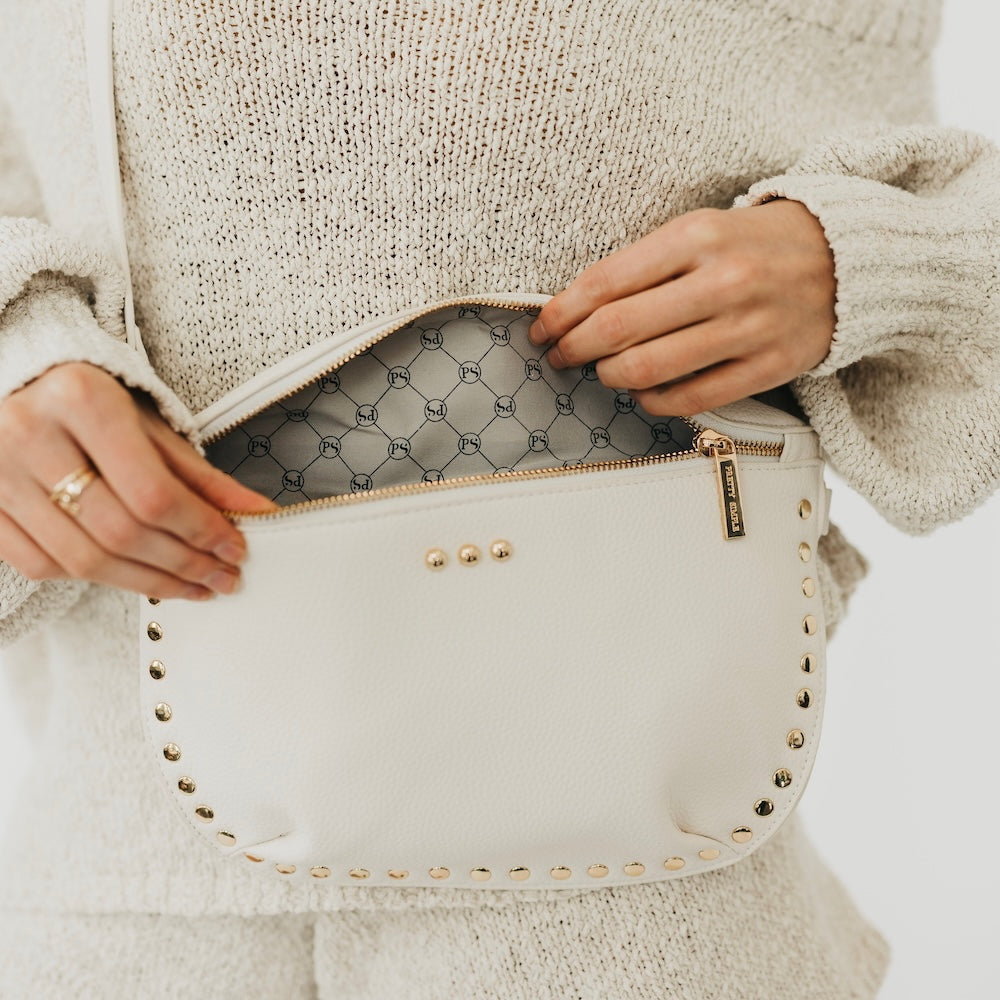 Pebbled Sabrina Studded Bum Bag