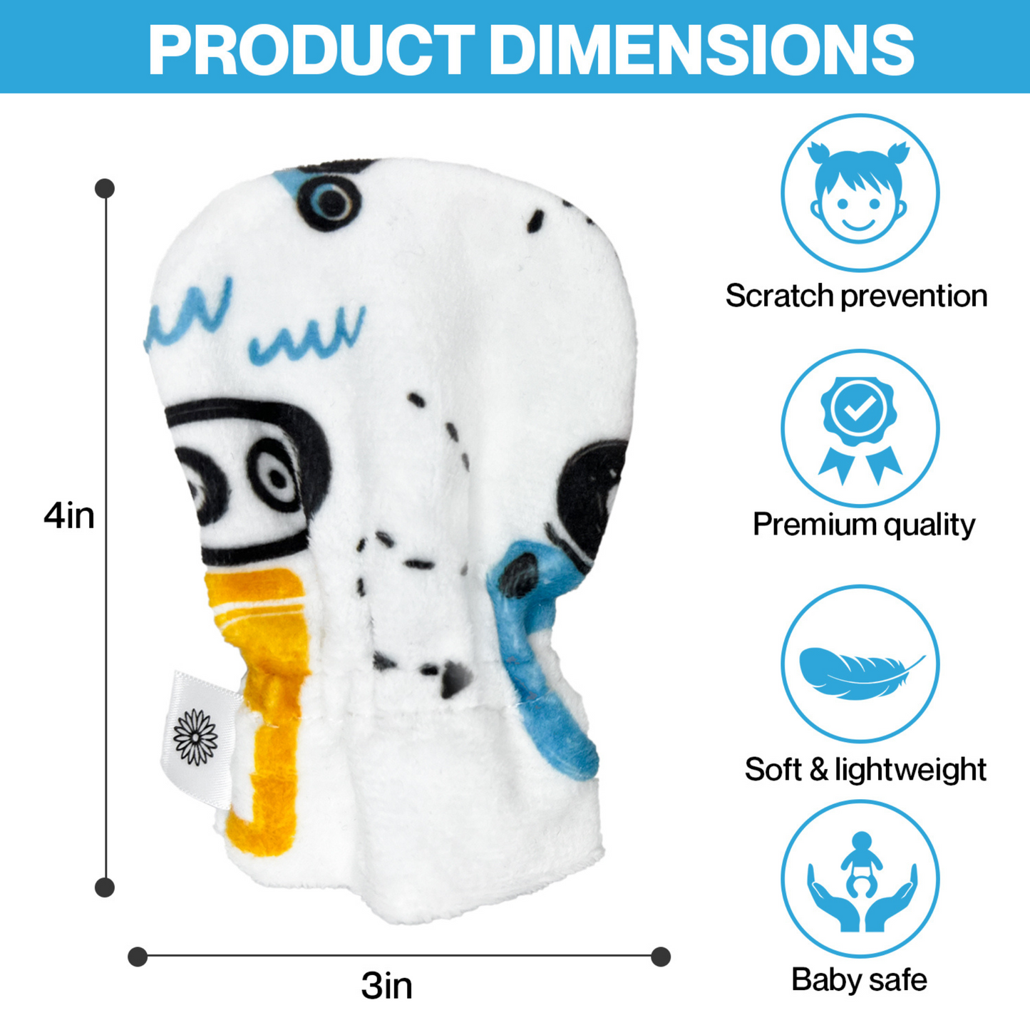 Stay-On Baby Mittens with Silicone Grip - Construction Trucks No Scratch Mittens for Newborns 0-6 Months