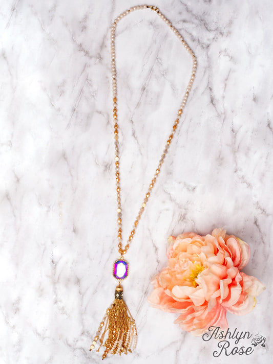 Watch the sunset with me tassel necklace