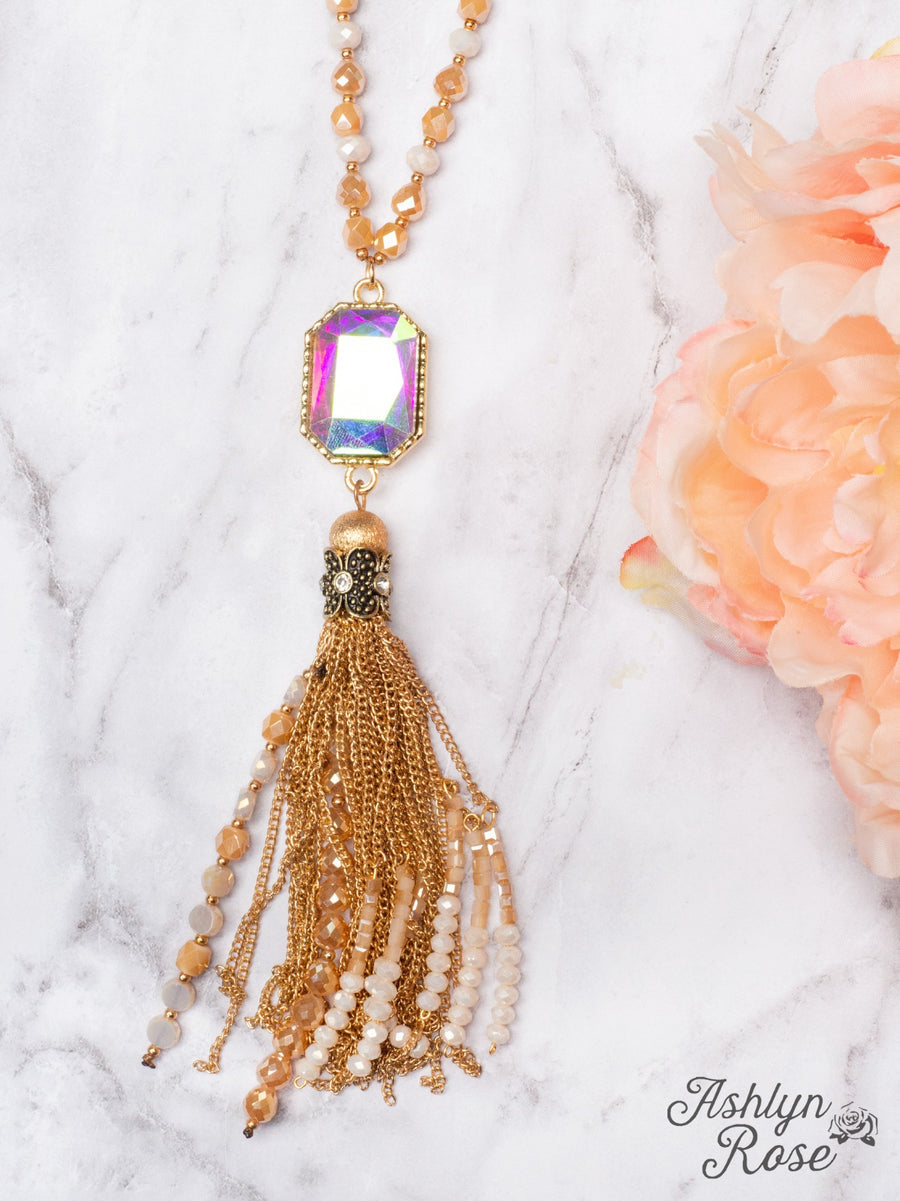 Watch the sunset with me tassel necklace