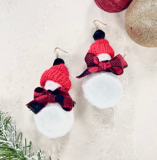 Frosty pom earrings