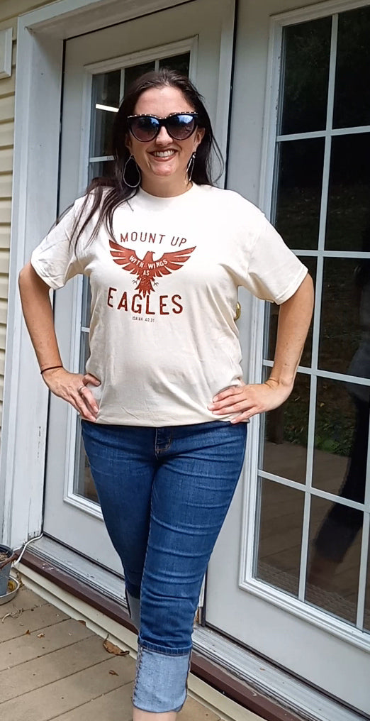 Mount up with wings as eagles graphic tee