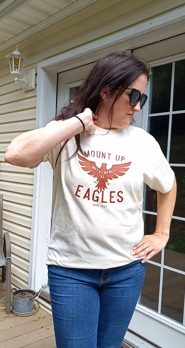 Mount up with wings as eagles graphic tee