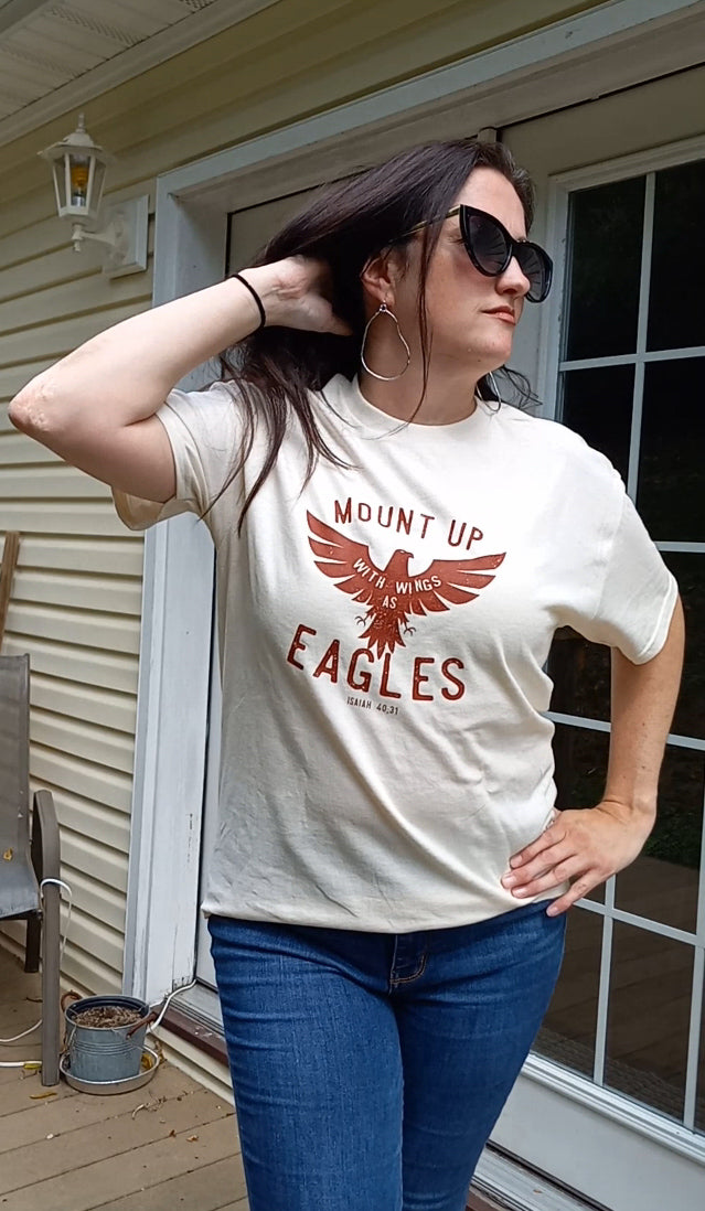 Mount up with wings as eagles graphic tee