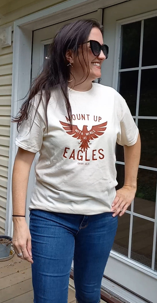 Mount up with wings as eagles graphic tee