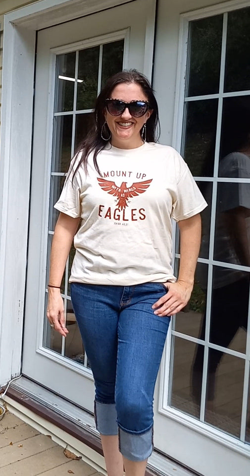 Mount up with wings as eagles graphic tee