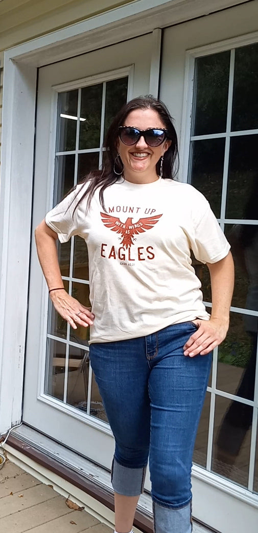 Mount up with wings as eagles graphic tee