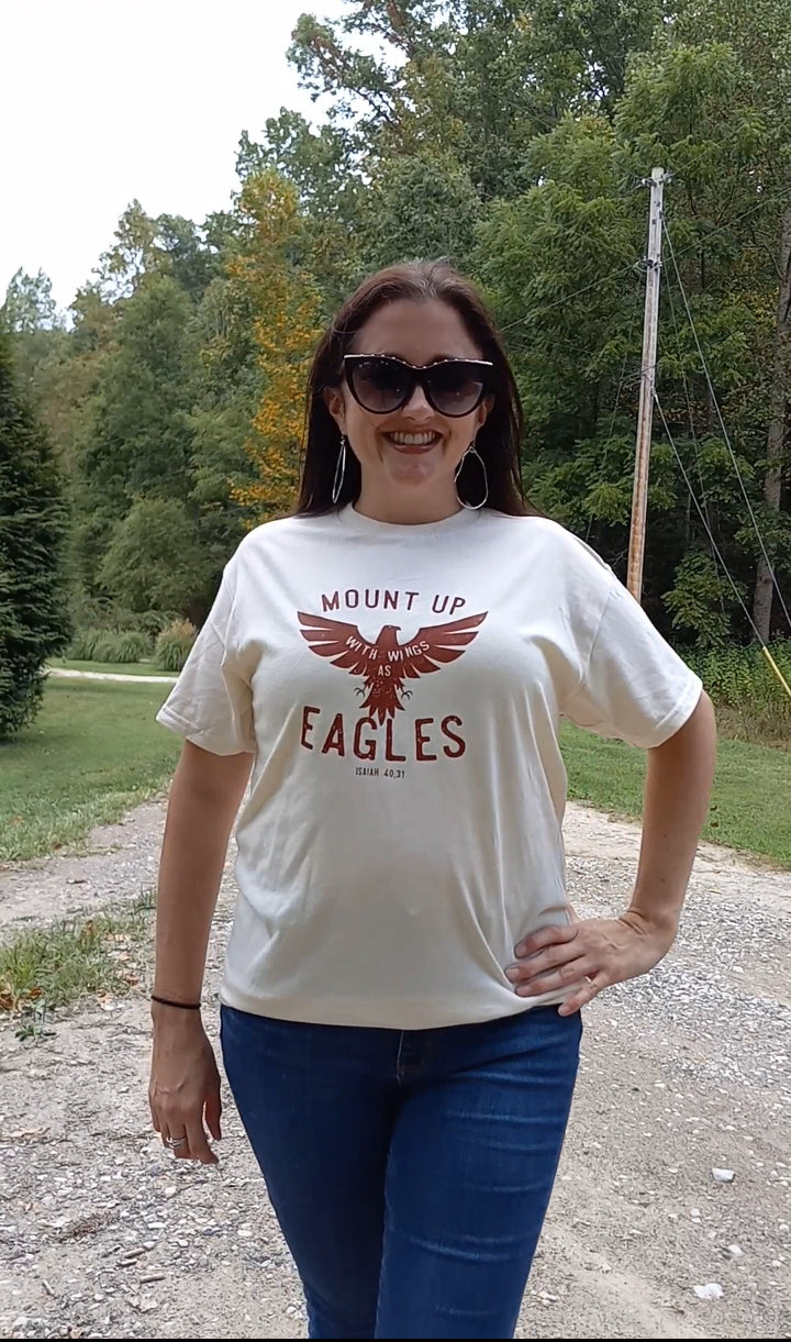 Mount up with wings as eagles graphic tee