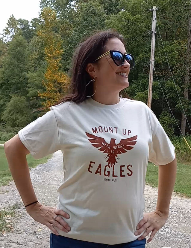 Mount up with wings as eagles graphic tee