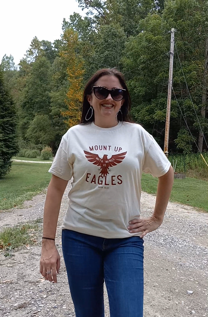 Mount up with wings as eagles graphic tee