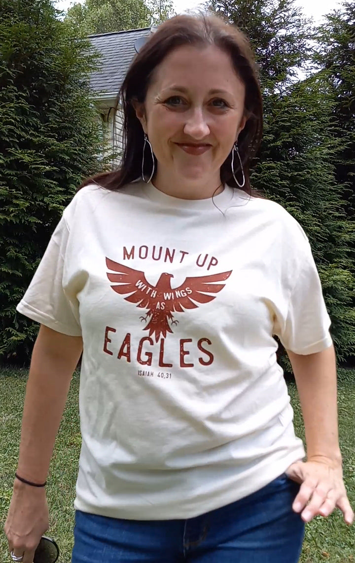 Mount up with wings as eagles graphic tee