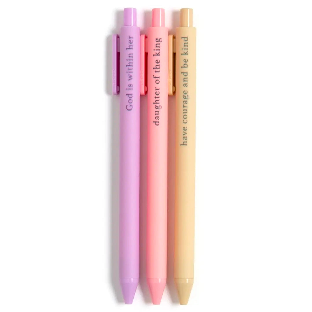 Daughter Pen Set – Christian Gel Ink Pens with Faith Phrases | Encouraging Gift for Girls & Women