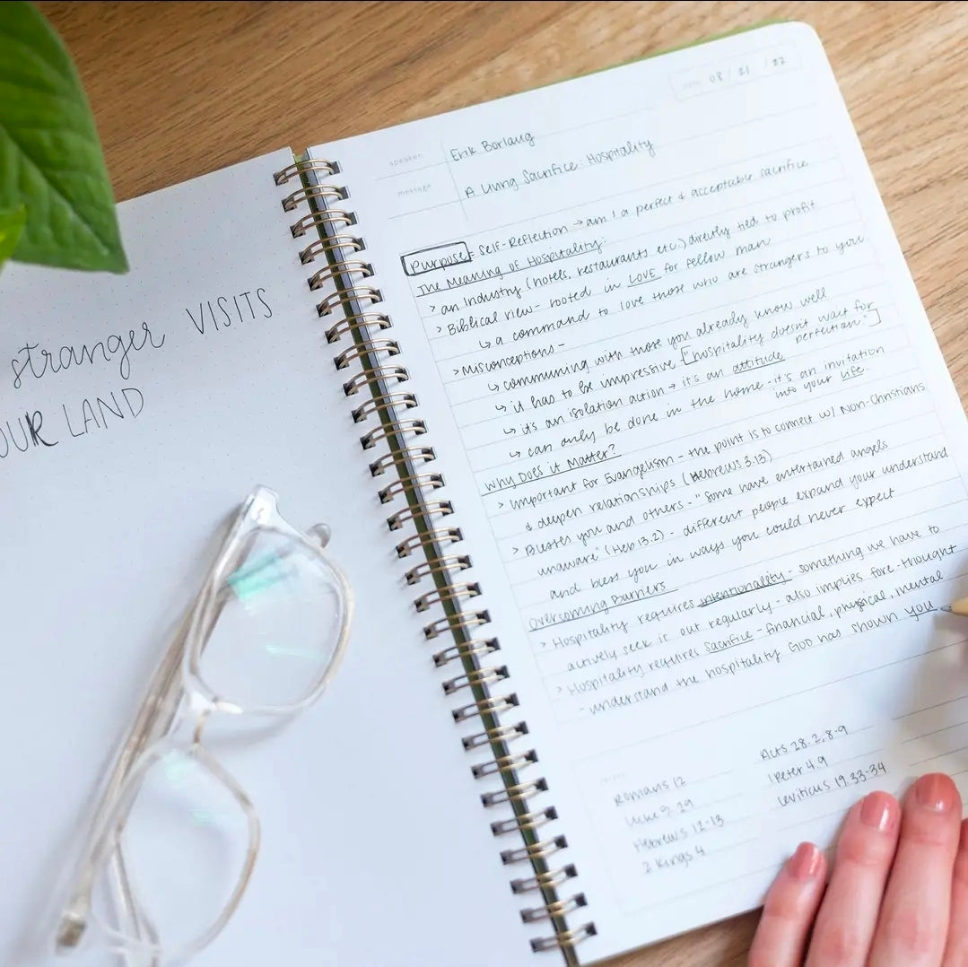 Blush Church Notes Bible Study Notebook – Faith Journal for Sermon Notes & Bible Study | Christian Gift for Women