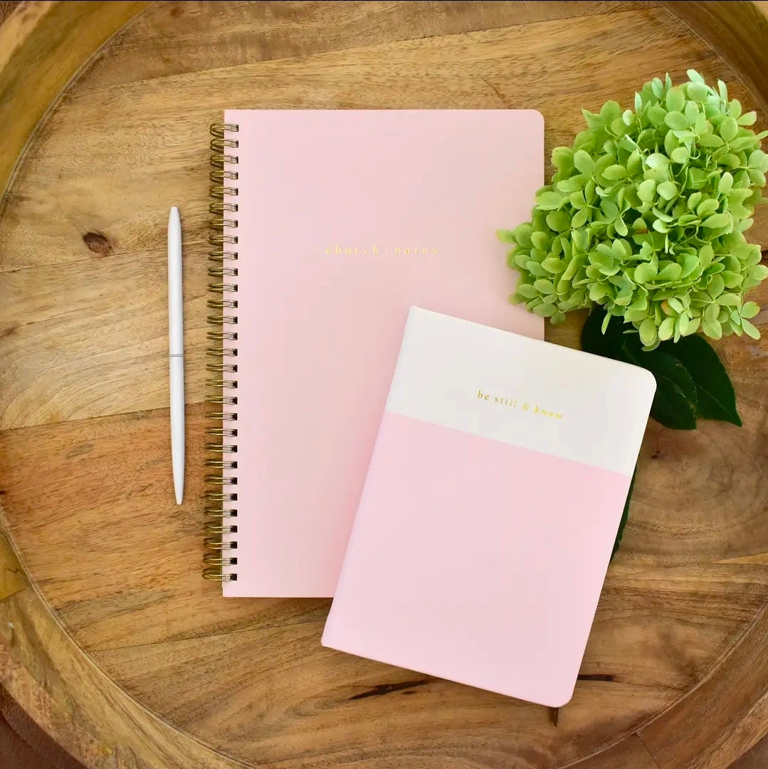 Blush Church Notes Bible Study Notebook – Faith Journal for Sermon Notes & Bible Study | Christian Gift for Women
