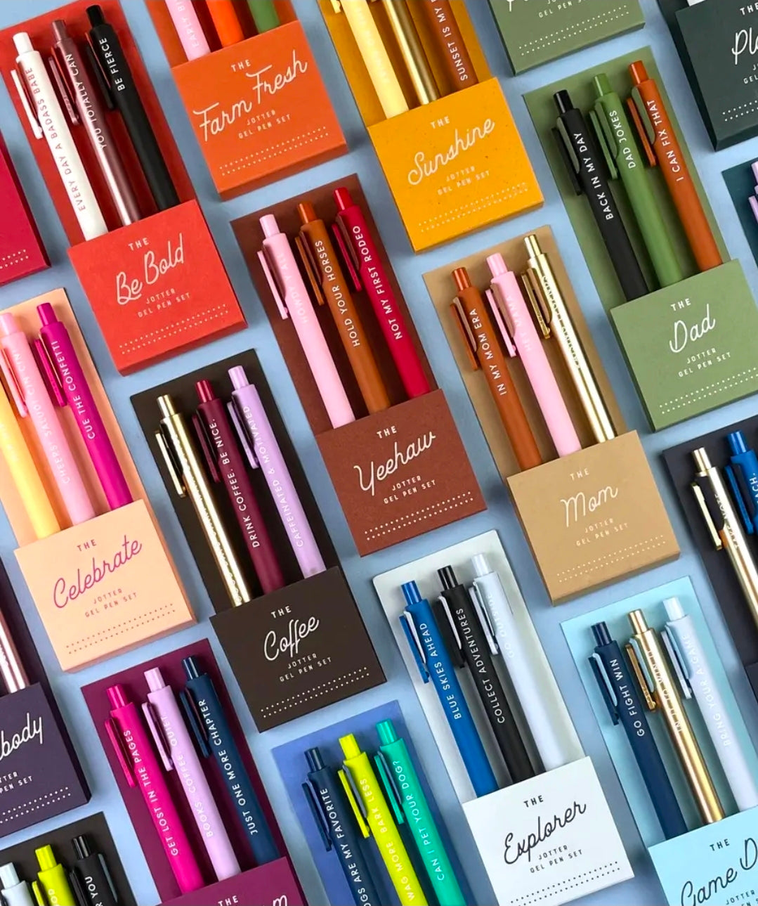 🐾 Cat Lover Pen Set– Cute Cat Quote Pens in Blush, Caramel & Magenta | Gift for Cat Moms & Stationery Lovers