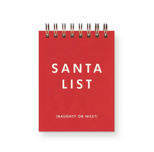 Santa List Mini Jotter Notebook – Cute Christmas Pocket Notebook | Holiday Stationery Gift for Women