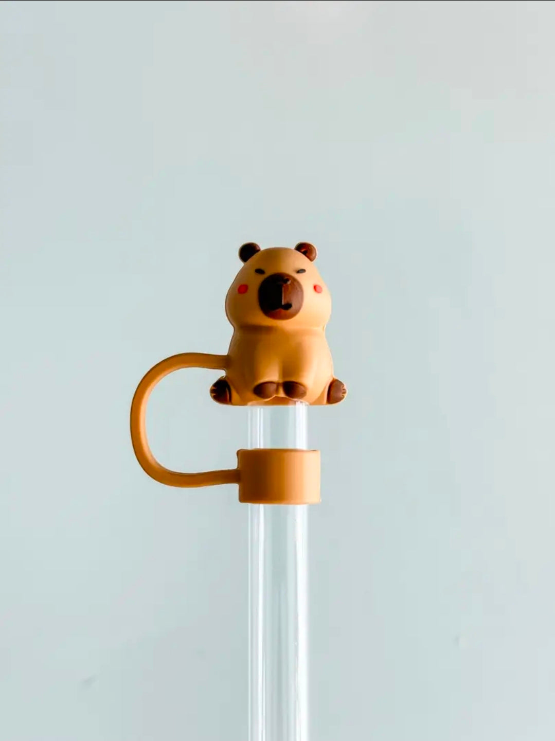 Capybara silicone straw cover