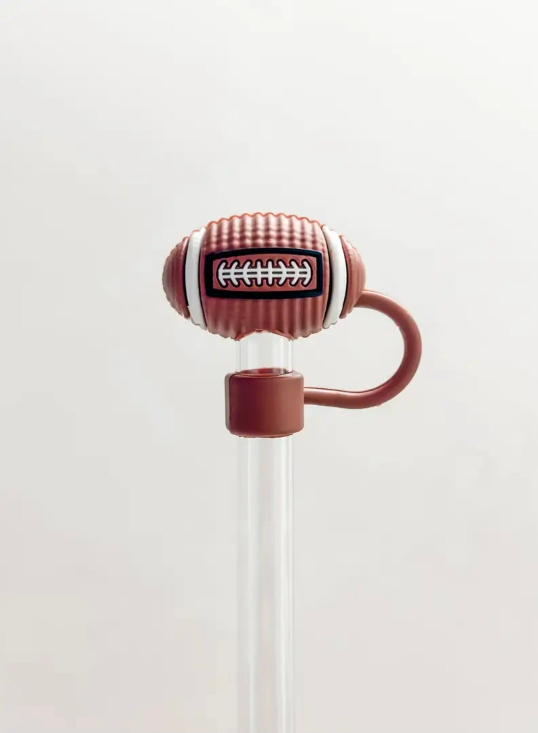 Football silicone straw cover