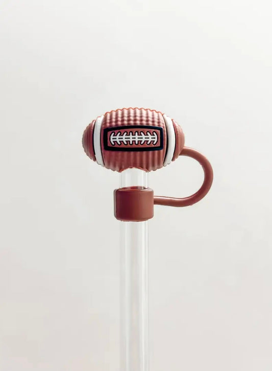 Football silicone straw cover