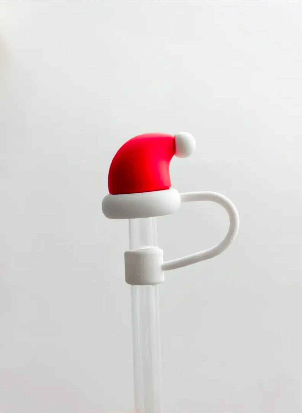 Santa hat silicone straw cover