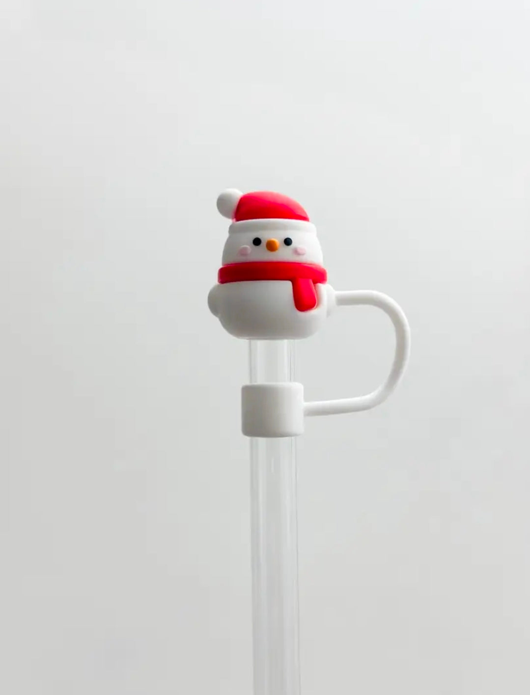 Snowman silicone straw cover