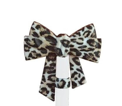 Leopard Print Bow Straw Charm – Fits Most Tumbler Straws