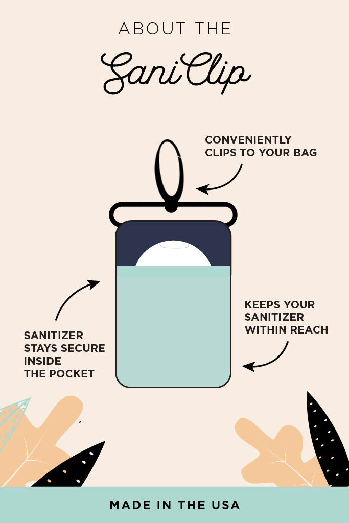 CLASSIC:  Black SaniClip Hand Sanitizer Holder - made to order