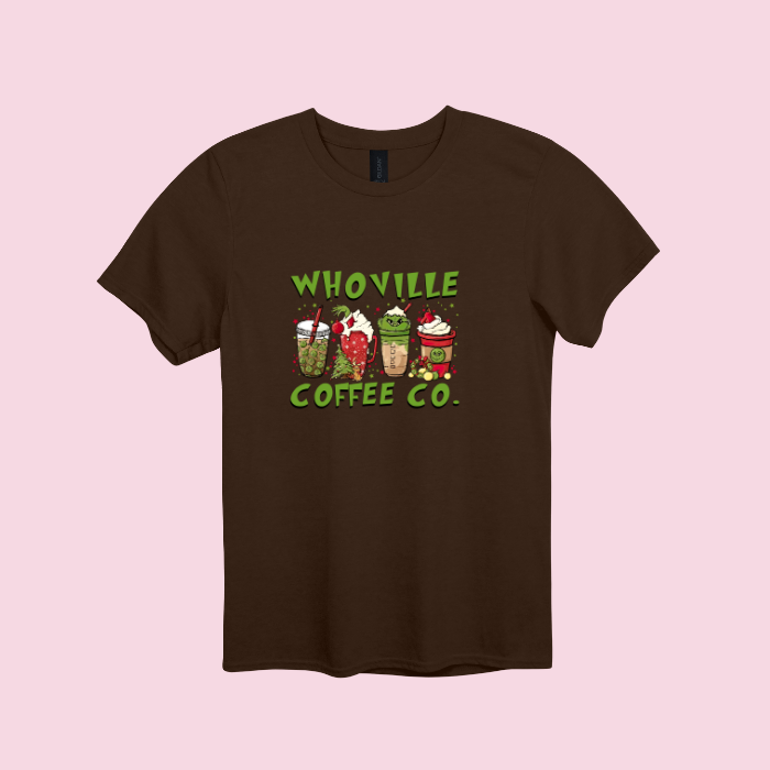 Whoville Coffee company graphic tee shirt