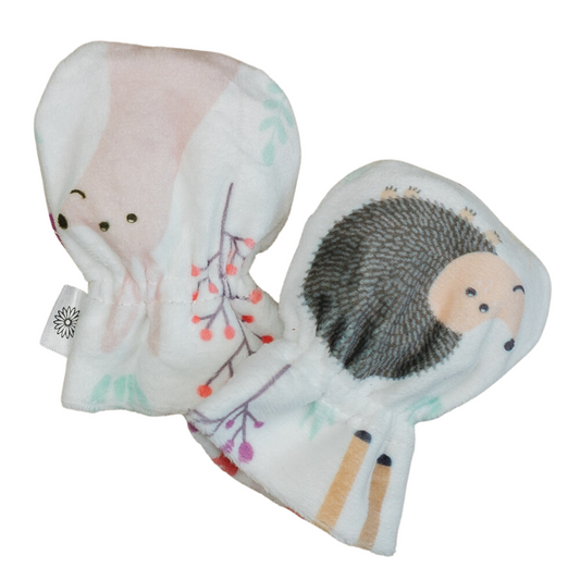 Stay-On Baby Mittens with Silicone Grip - Wild Animals No Scratch Mittens for Newborns 0-6 Months